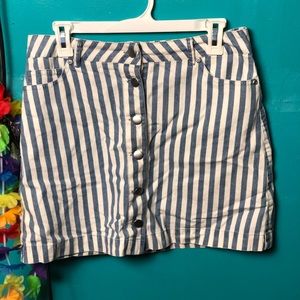 stripped jean skirt